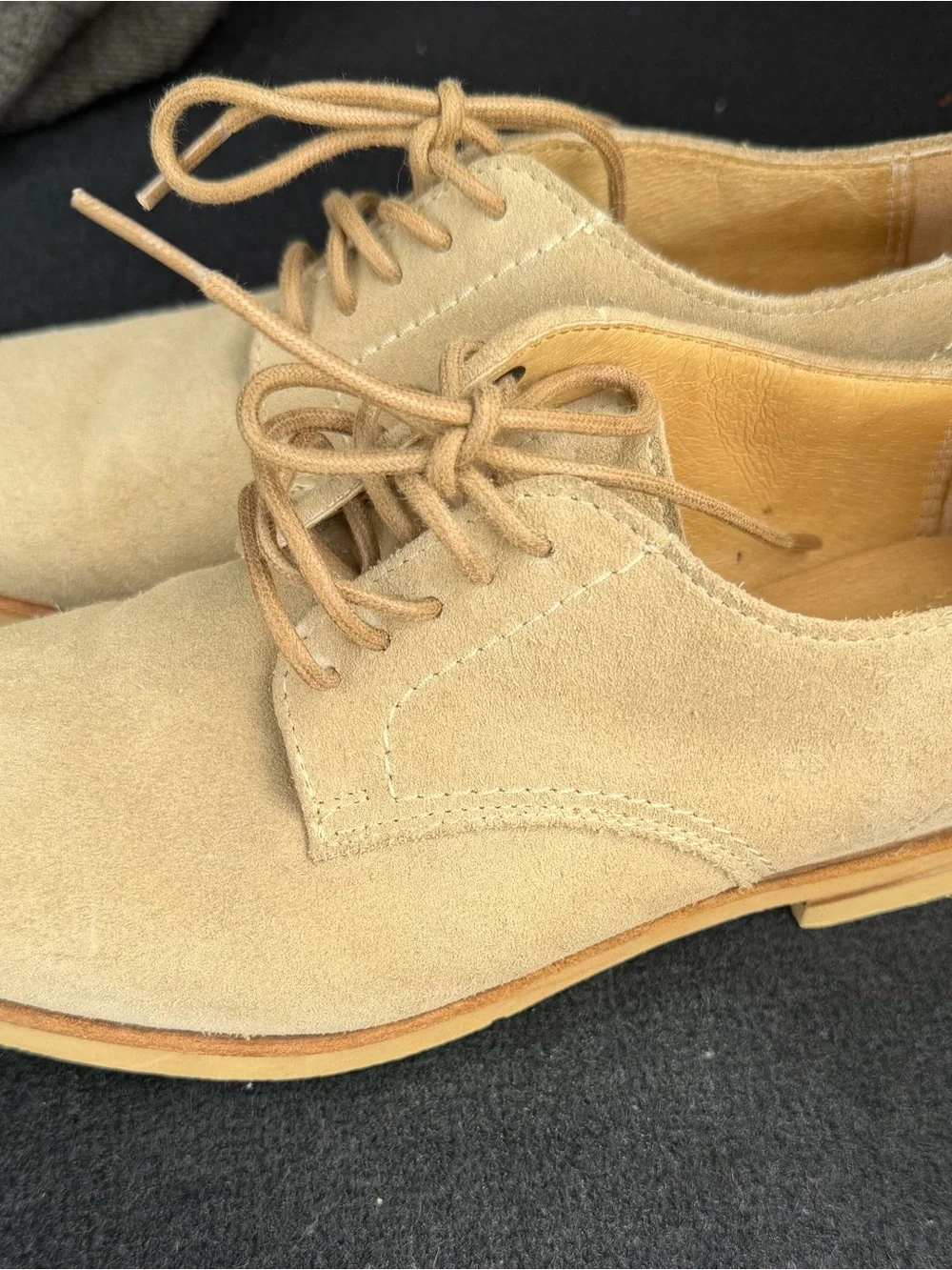 Women’s Frye Oxford Beige Lace up Casual Suede Shoes Size 6
